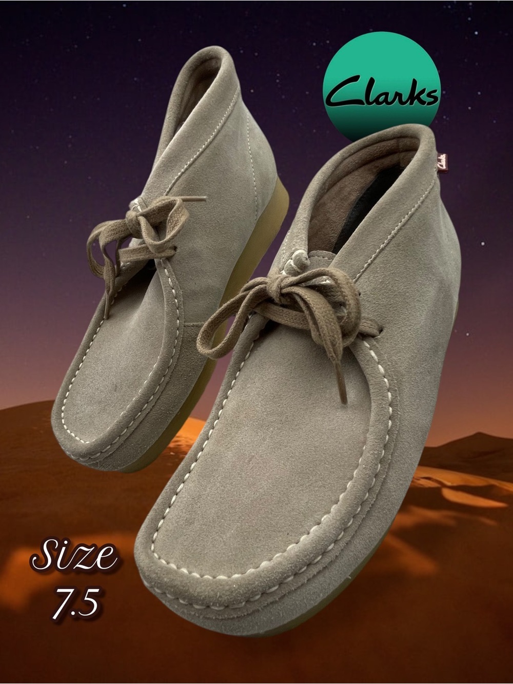Clarks Stinson Hi Wallabee Style Suede Boots Moccasin Toe Chukka Sand Men's 7.5